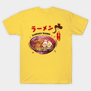 Spicy Ramen Bowl of Ichiraku Ramen Noodles Japanese Retro Foodie T-Shirt